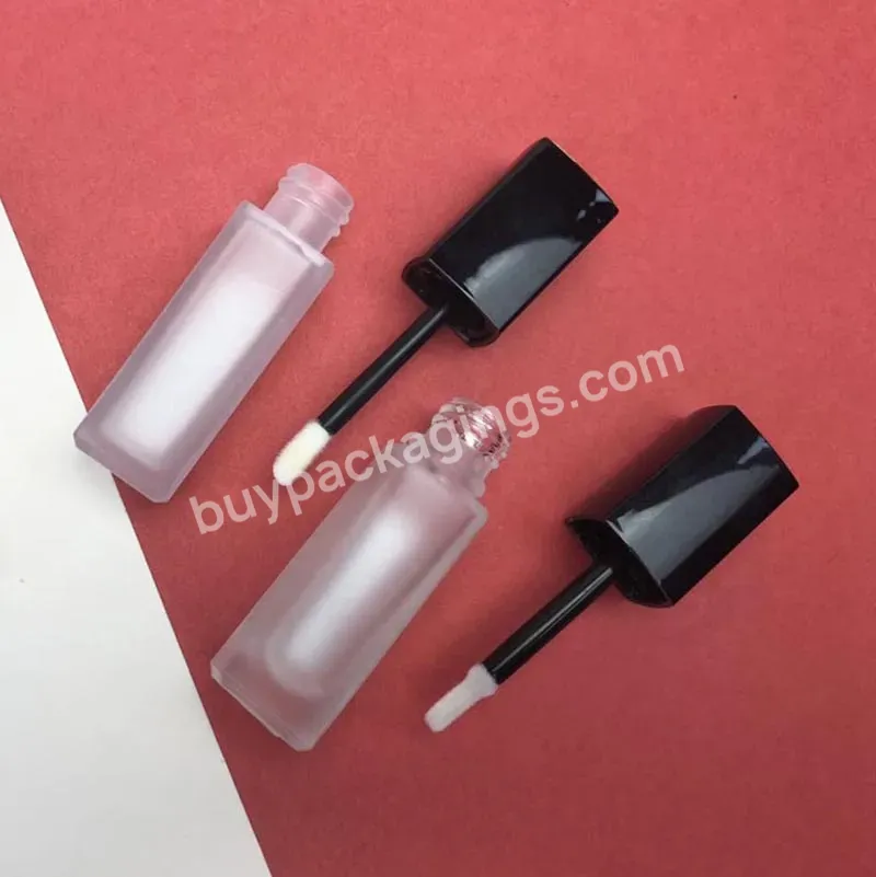 Private Label Custom 3ml Frosted Lip Gloss Containers With Plastic Lip Gloss Tube