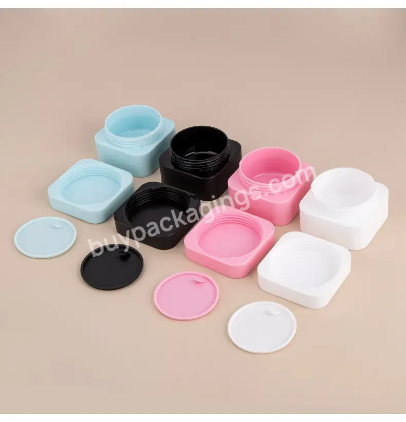 Private Label Custom Empty Pp Plastic Multicapacity Matte Frosted Square Cosmetic Jar For Cream Packaging Containers Jar