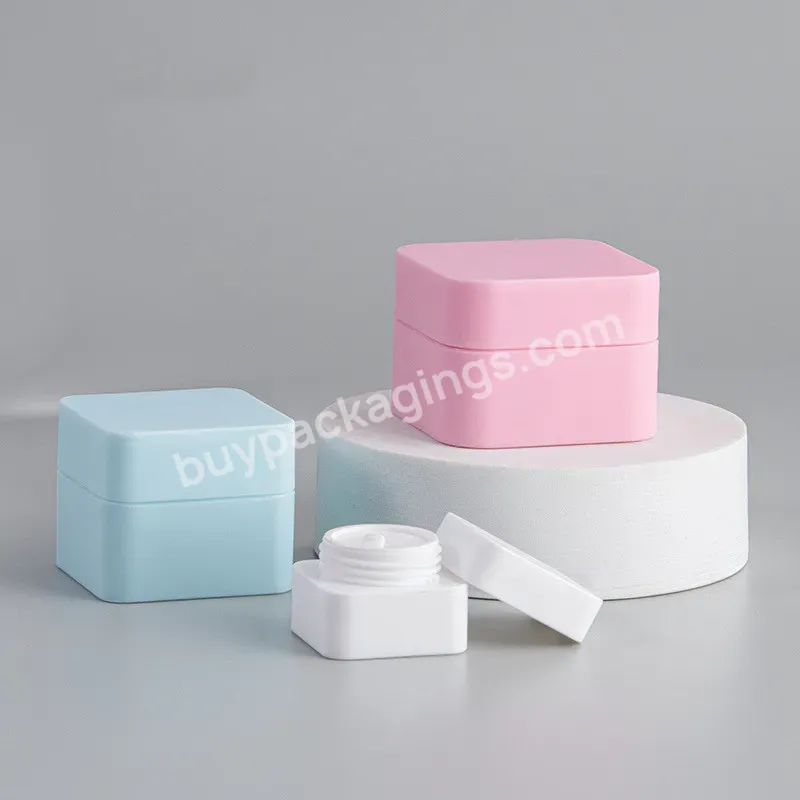 Private Label Custom Empty Pp Plastic Multicapacity Matte Frosted Square Cosmetic Jar For Cream Packaging Containers Jar