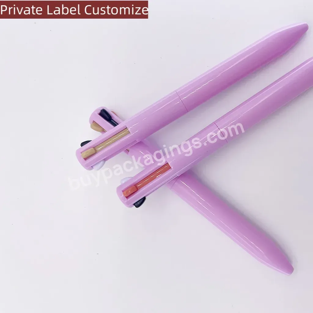 Private Label Customize 4 Refills Push Up 4in1 Makeup Pen 4 Colors Lip Liner Pencil Empty Container Plastic Packaging - Buy 4 Colors Lip Liner Pencil Packaging,4 Colors Pen Packaging,Push Up 4in1 Makeup Pen Packaging.