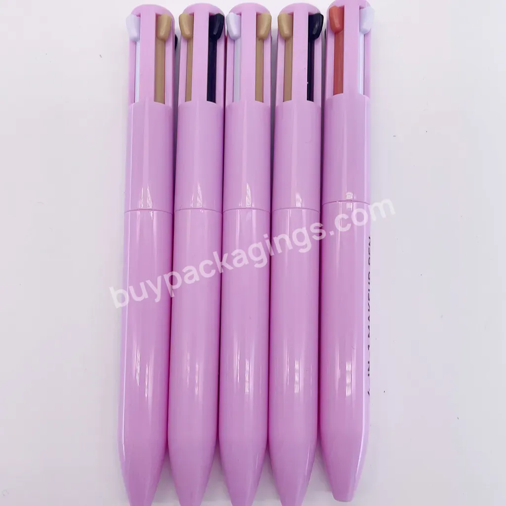 Private Label Customize 4 Refills Push Up 4in1 Makeup Pen 4 Colors Lip Liner Pencil Empty Container Plastic Packaging - Buy 4 Colors Lip Liner Pencil Packaging,4 Colors Pen Packaging,Push Up 4in1 Makeup Pen Packaging.