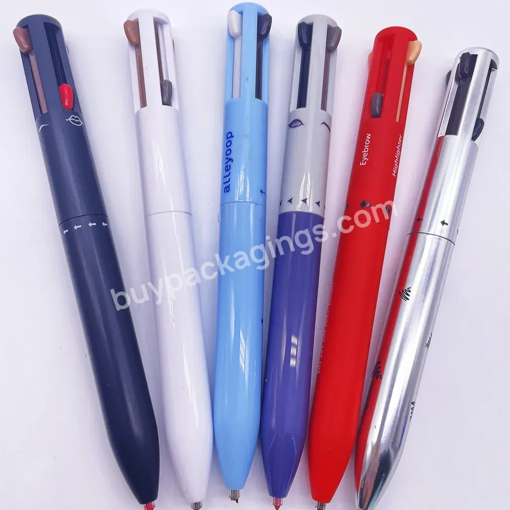 Private Label Customize 4 Refills Push Up 4in1 Makeup Pen Container 4 Colors Highlighter Concealer Pencil Plastic Packaging - Buy Highlighter Pencil Packaging,4colors Highlighter Packaging,4in1 Highlighter Packaging.