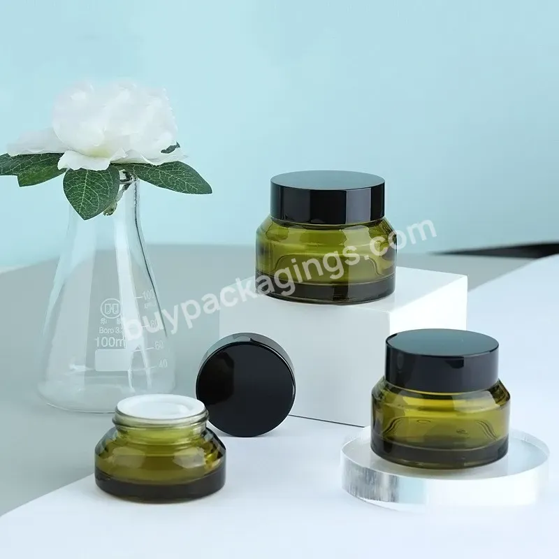 Private Label Customize Cosmetic 15ml 30ml 50ml Green Cream Jar Glass Bottle Packaging - Buy Cream Jar,15ml 30ml 50ml Glass Jar,15ml 30ml 50ml Bottle Packaging.