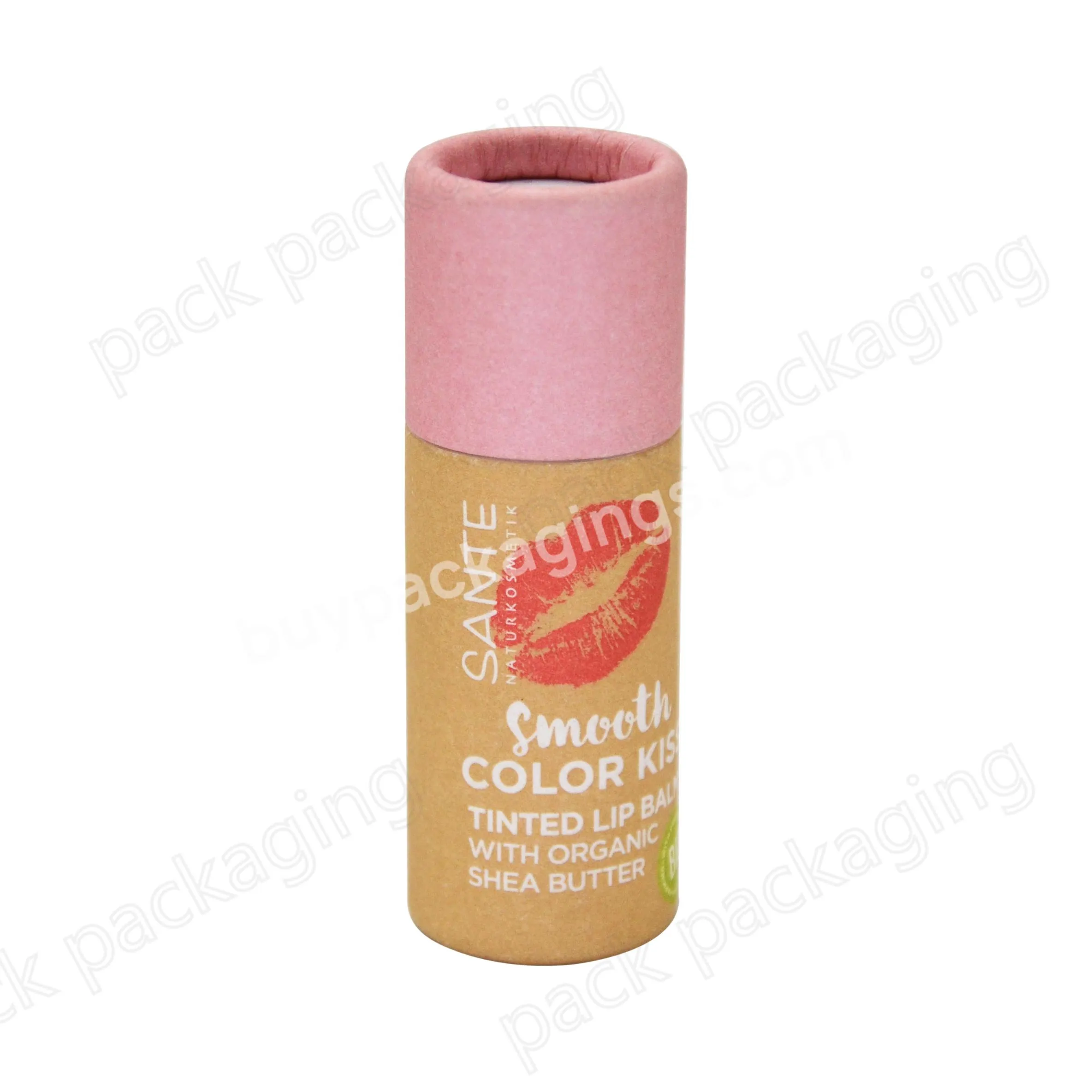 Private Label Organic Blue Lip Balm Tube Container Package Biodegradable Kraft Paper Cardboard Lip balm Stick Push up Paper Tube
