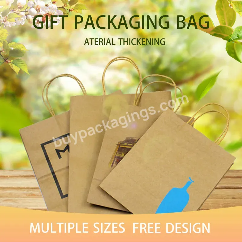 Professional Customized Wholesale Personalized Shopping Gift Packaging With Kraft Paper Bags Printed With One's Own Logo - Buy High End Brown White Souvenir Gift Bags Custom Logo Paper Bag Manufactures Bags Package Craft Paper Bags Print With Handle,