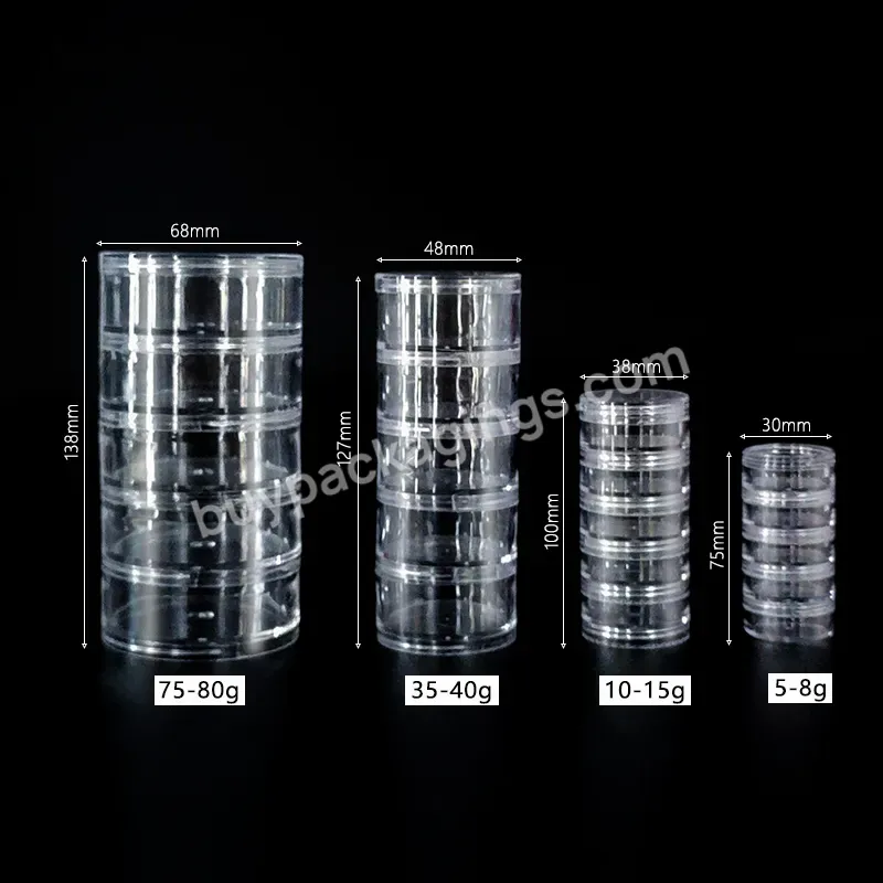 Promote Sales Jar 2 3 4 5 6 Multilayer Stack Cosmetic Jar Clear Stacked Pot For Loose Powder For Glitter - Buy Stacked Cosmetic Jar,Storage Stacked Cream Jars,Plastic Clear Stacked Pot.