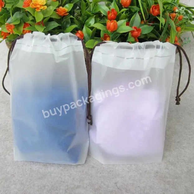 Promotional Custom Logo Frosted Plastic Pe Drawstring Bags For Garment - Buy Plastic Drawstring Bag,Pe Drawstring Bag,Promotional Drawstring Bags.