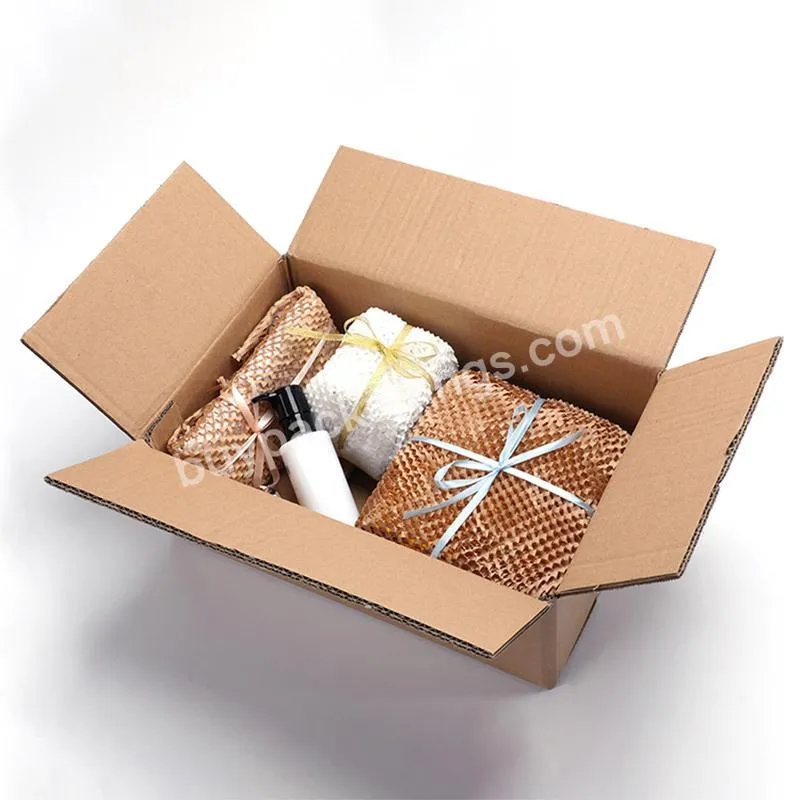 Promotional Hight Quality Eco-friendly Material Honeycomb Cushion Paper Roll Kraft Paper Honeycomb Wrapping Paper