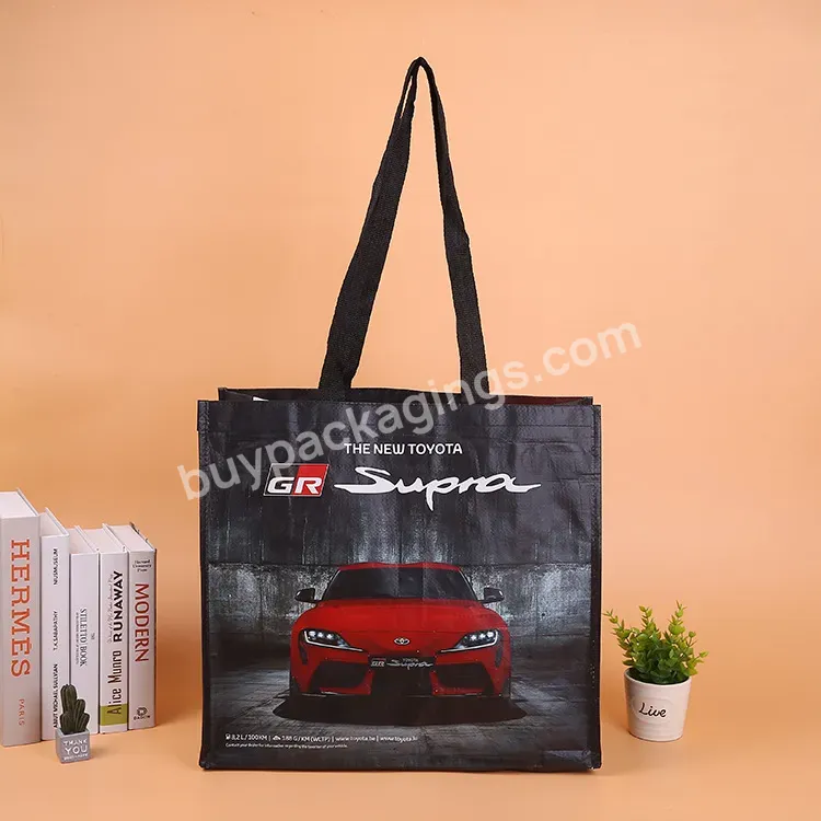 Promotional New Design High Quality Durable Recyclable Reusable And Pp Handle Woven Shopping Bags Laminate With Logos