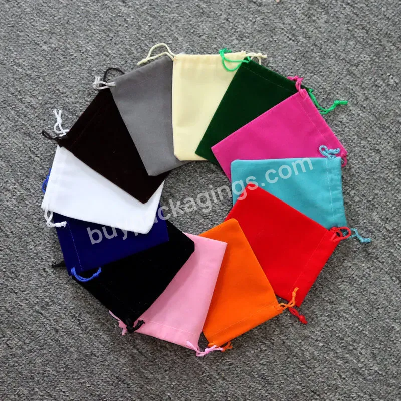 Promotional Polyester Small Drawstring Flannel Gift Bags With Custom Logo