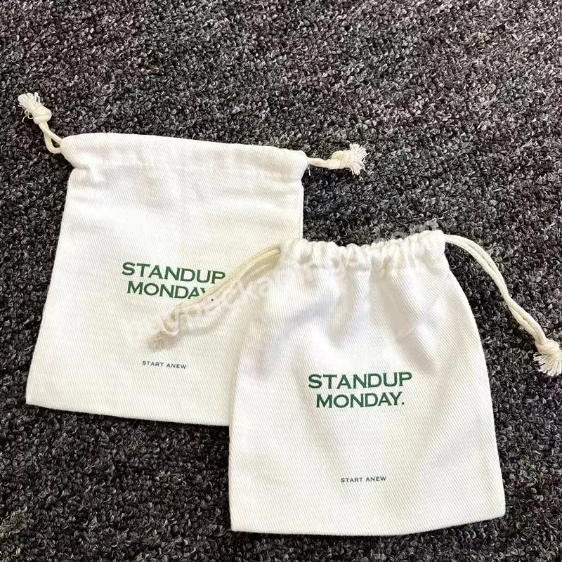 Promotional Recyclable Linen Cotton Drawstring Bag Organic Small Cotton Muslin Drawstring Bags