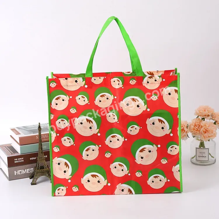 Promotional Wholesale High Quality Durable Recyclable Reusable And Pp Cartoon Handle Woven Shopping Bags With Logos