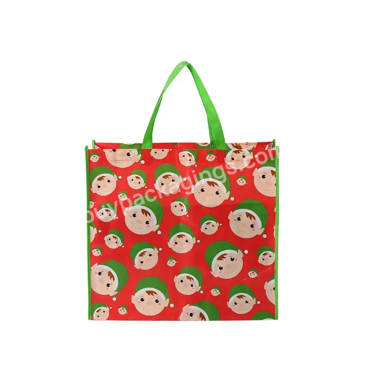 Promotional Wholesale High Quality Durable Recyclable Reusable And Pp Cartoon Handle Woven Shopping Bags With Logos