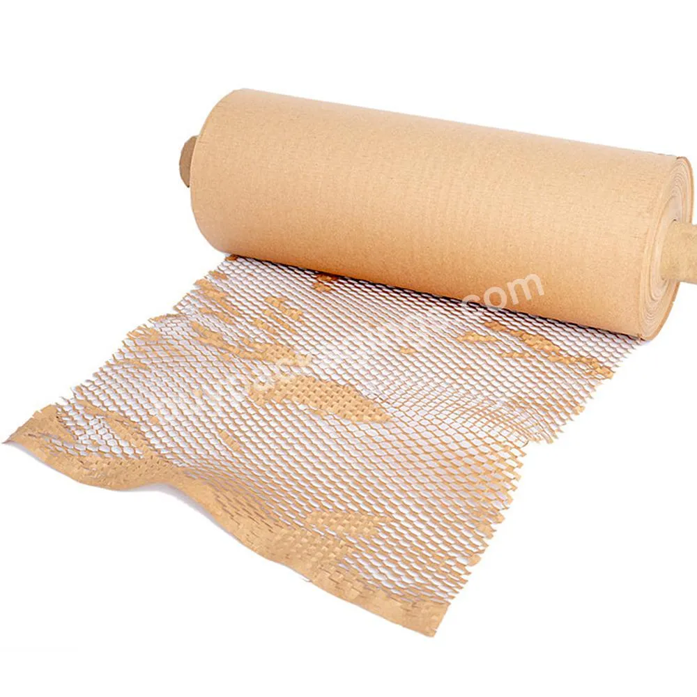 Protective Cushion Customized Size Filling Buffer Packaging Roll Brown Kraft Wrapping Honeycomb Paper