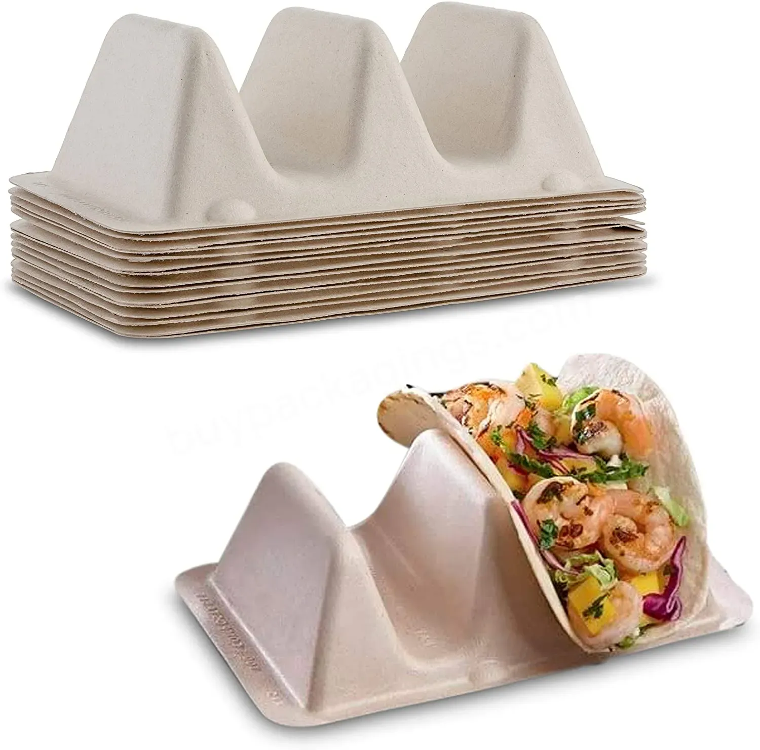 Pulp Fiber Taco Holder Or Stand Up Divider Perfect For Keeping Tacos In Place Disposable Paper Products - Buy Food Holder,Taco Holder,Cookie Paper Box Divider.