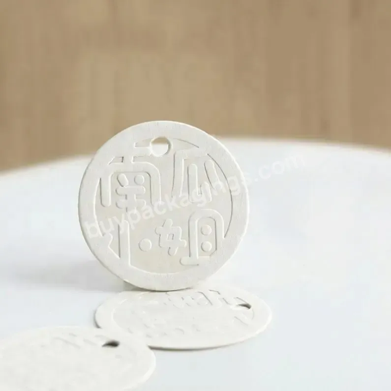 Pure White Round Embossed Custom Swing Tags Clothing Tag Labels Garment Hang - Buy Swing Tags,Garment Hang Tags,Clothing Tag Labels.