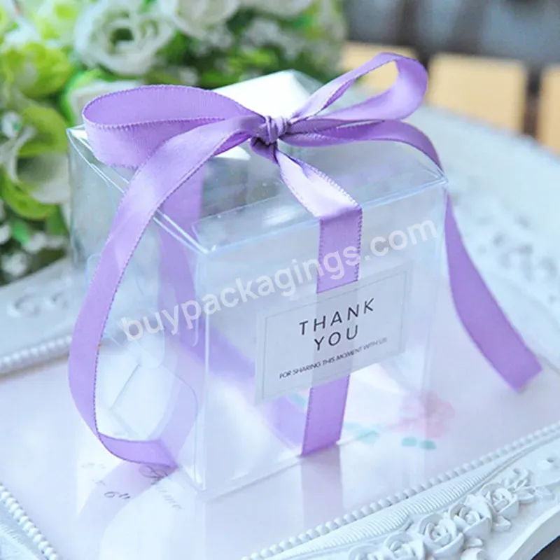 Pvc Clear Candy Boxes Wedding Decorations Party Supplies Gift Box Baby Shown Favors Candy Box With Ribbon - Buy Plastic Box For Candy,Candy Box Gift,Wedding Candy Box.