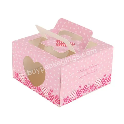 Pvc Windows Birthday Cupcake Packaging Paper Cake Box With Handle - Buy Cake Boxes With Windows,Cake Box With Transparent Windows,Birthday Cake Packaging Box.
