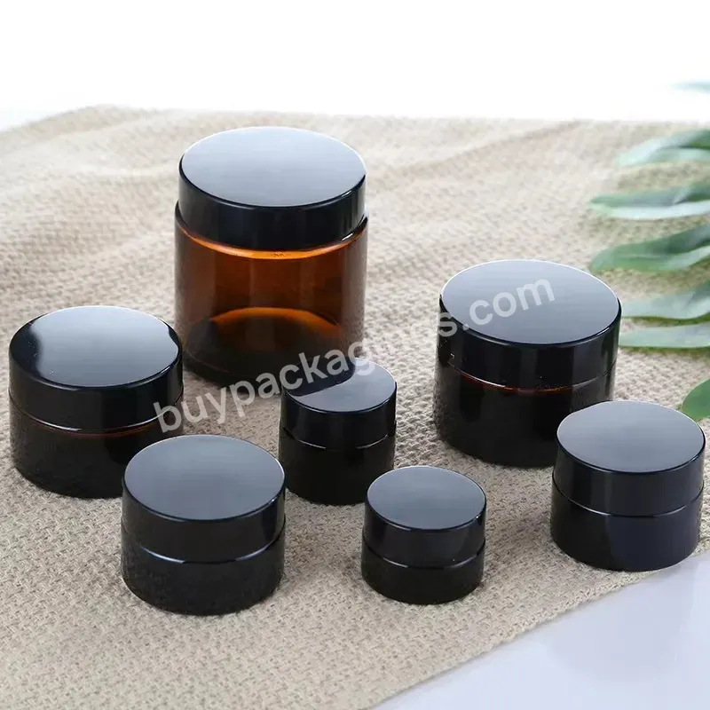 Raw Material Color Cosmetic Cream Glass Jar Amber For Skin Care Packaging With Silver Lid Plastic Cap,Metal Cap Plastic Seal - Buy Cosmetic Cream Glass Jar,30g 50g 100g Skin Care Packaging,Amber Raw Material Color Glass Jar.