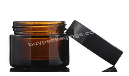 Ready To Ship 5g 10g 20g 30g 50g 100g Amber Glass Jar With Black Plastic Lid For Cosmetic Skin Care Cream - Buy 10g 20g Amber Glass Jar,30g Glass Jar With Black Lid,100g Jar For Skin Care Cream.
