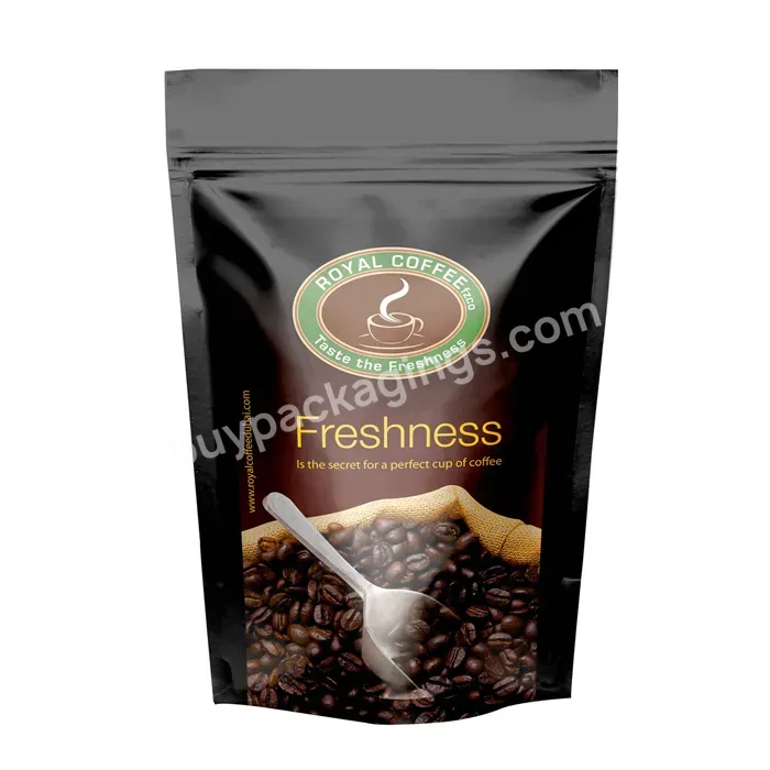 Recloseable 500g Stand Up Pouch Plastic Valve Coffee Tea Bag Logo Black Aluminum Foil Bag With Top Zipper For Coffee Packaging - Buy Foil Coffee Bag,500g Aluminum Foil Coffee Bag,Bag For Coffee Packaging.