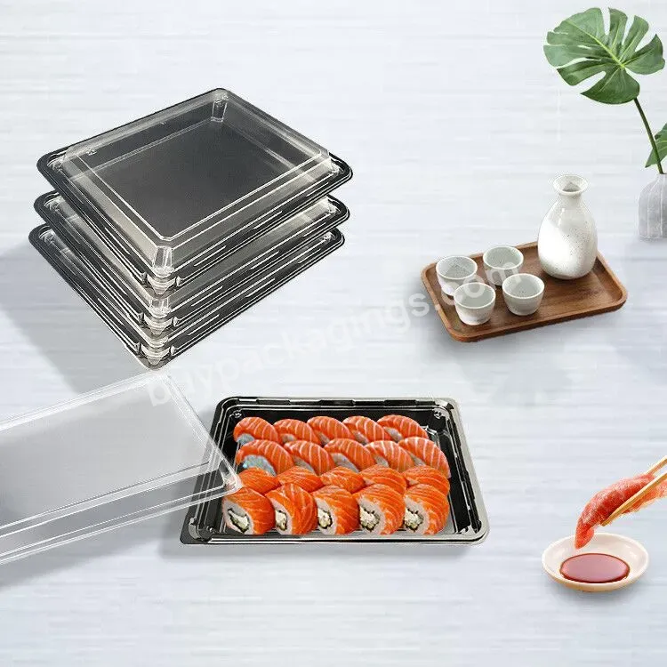 Rectangle Disposable Plastic Sushi Packaging Tray Pet Sushi Container With Lid - Buy Rectangle Sushi Tray,Plastic Sushi Tray,Disposable Plastic Sushi Tray Pet Sushi Container.