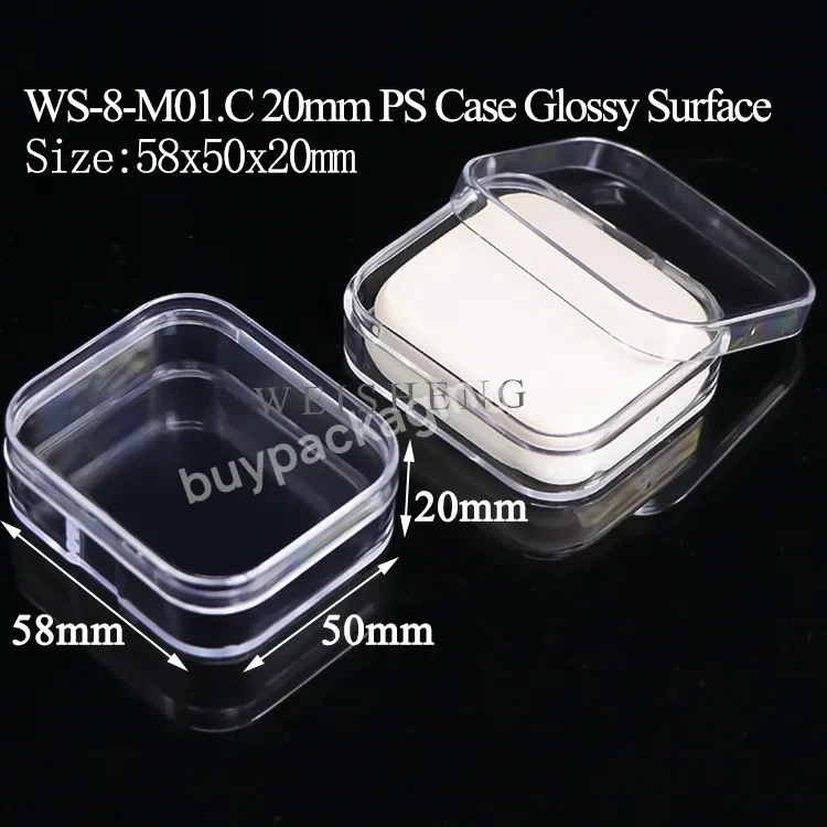 Rectangle Loose Powder Case Powder Puff Container Soft Sponge Puff Cosmetic Puff Packaging Box Portable Compact Powder Case