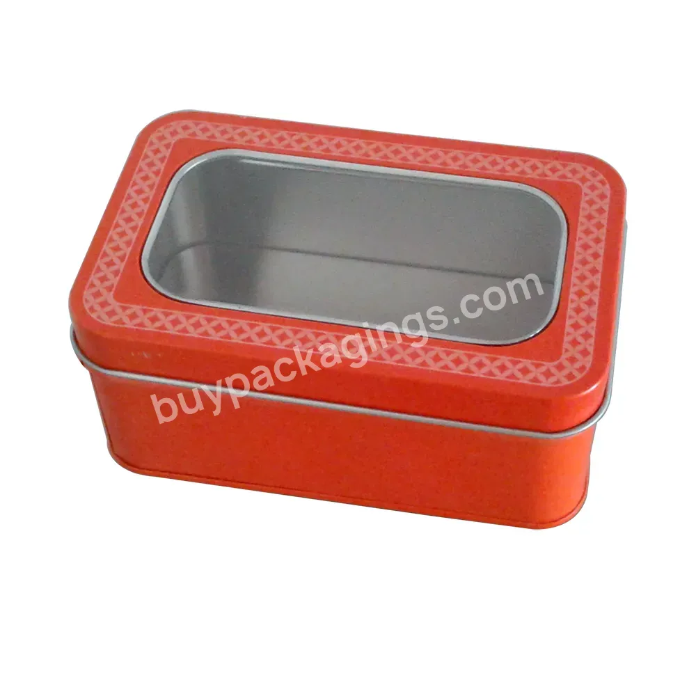 Rectangular Metal Tin Box With Pvc Window - Buy Tin Box With Pvc Window,Packaging Box With Window,Metal Tin Boxes.