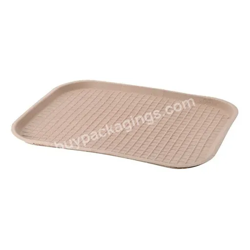 Rectangular Molded Fiber Pulp Cafeteria Style Food Tray Eco Friendly Paper Pulp Food Tray Multi Use - Buy Paper Pulp Food Tray,Molded Pulp Food Tray,Moulded Pulp Food Tray.