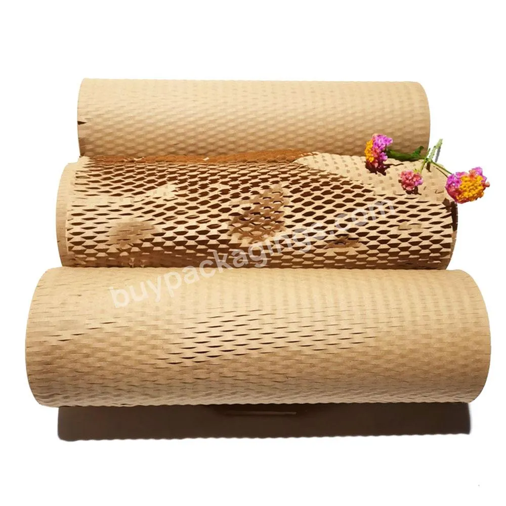 Recyclable Brown Eye Shadow High Gloss Wrapping Cushioning Paper For Fragile Wrap Kraft Honeycomb Paper