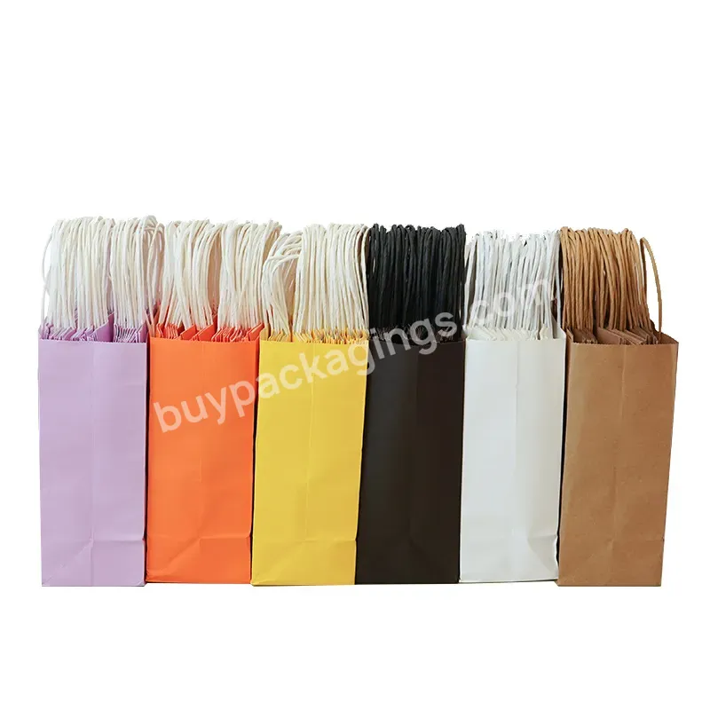 Recyclable Colorful Kraft Paper Bag With Twisted Handle Reusable Shopping Paper Bags Logo Printed - Buy Paper Bag,Kraft Paper Bag,Paper Bag With Handle.