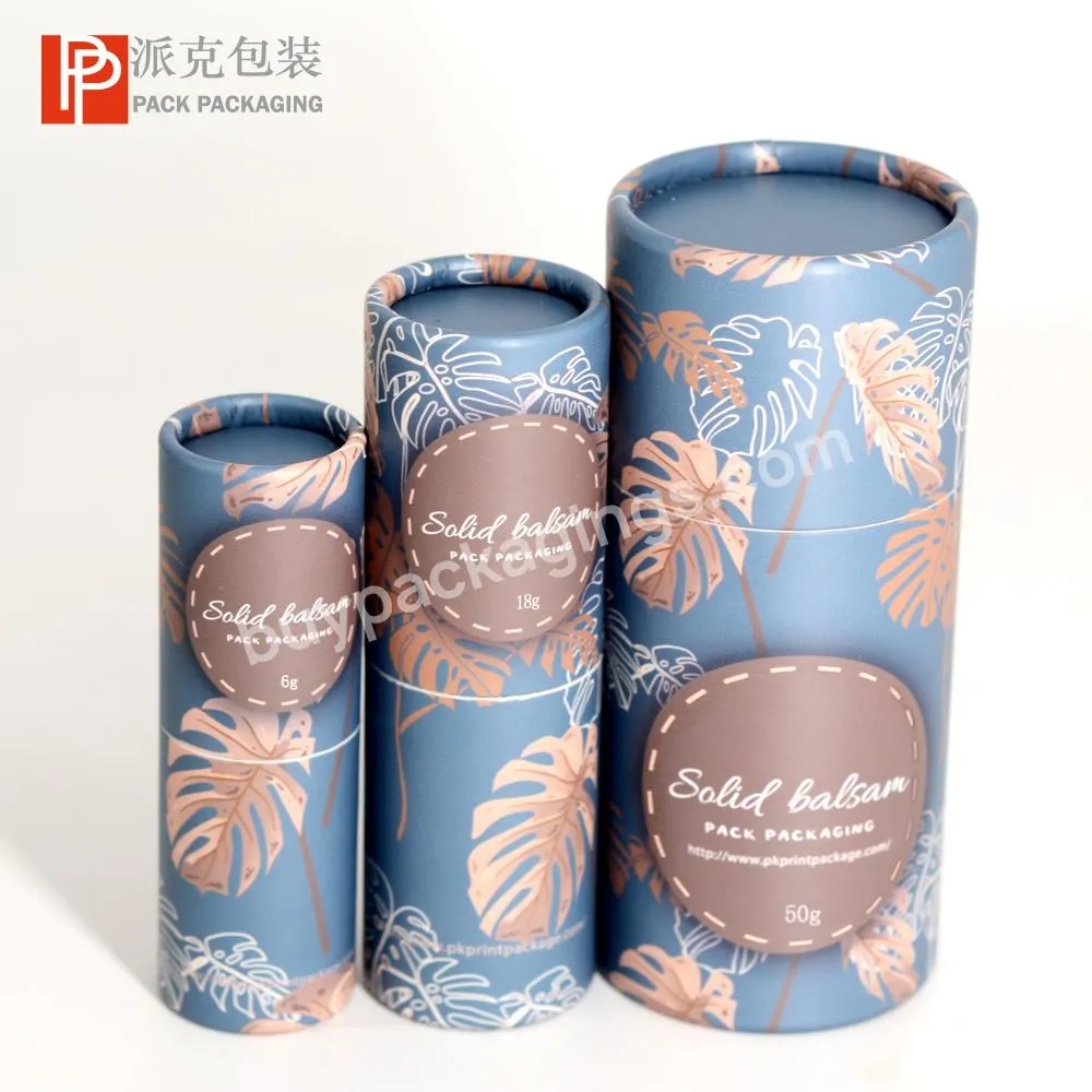 Recyclable Empty Deodorant Skincare Packaging 50g Deodorant Stick Cosmetic Twist Up Paper Tube Lip Balm Container Round Gift Box