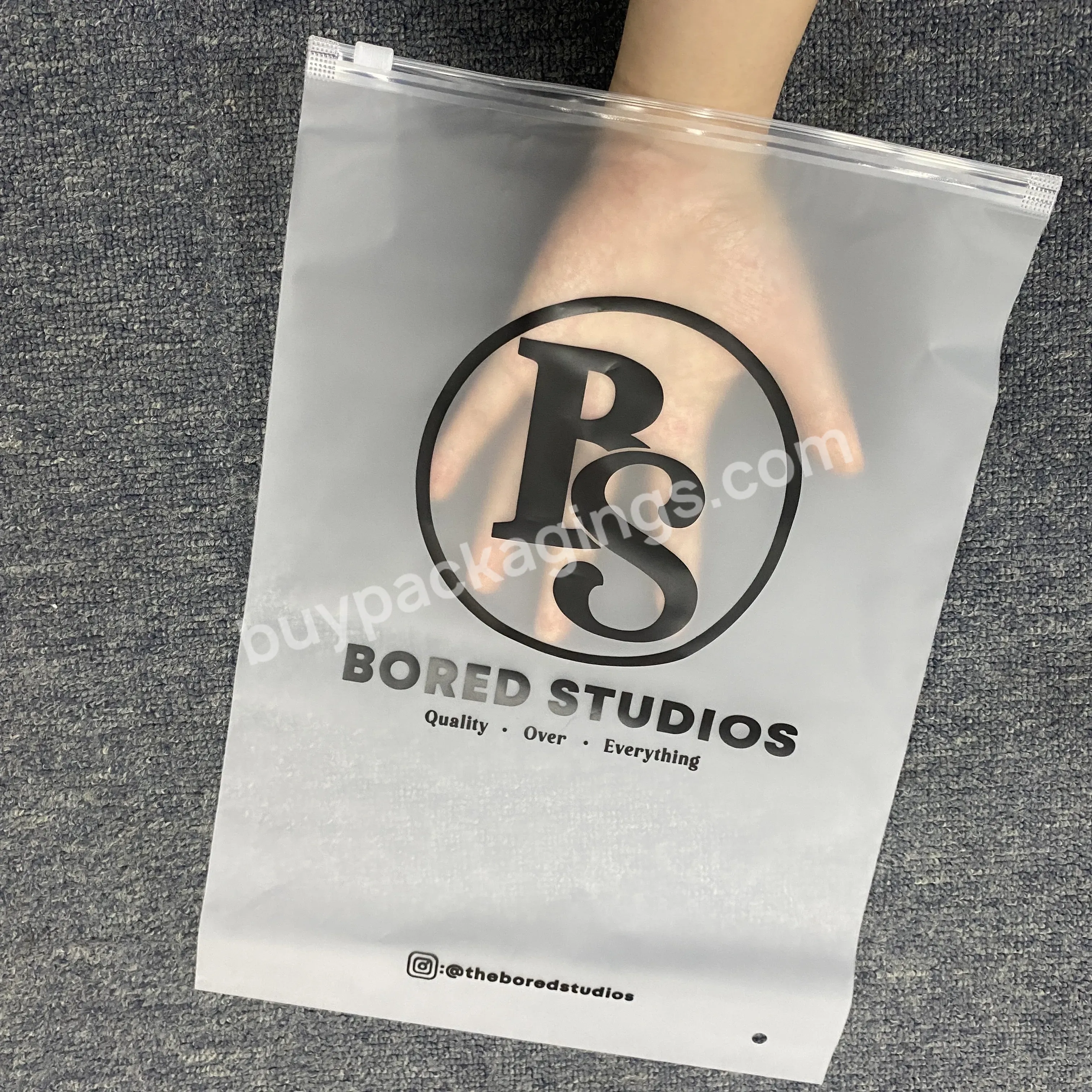 Recyclable Frosted Zipper Bags Customized Designs And Sizes Available For Cosmetics Socks T-shirts Shoes - Buy Custom Size Logo Print,Colorful Brand Frosted Zipper Bag,Plastic Packaging For Travel.
