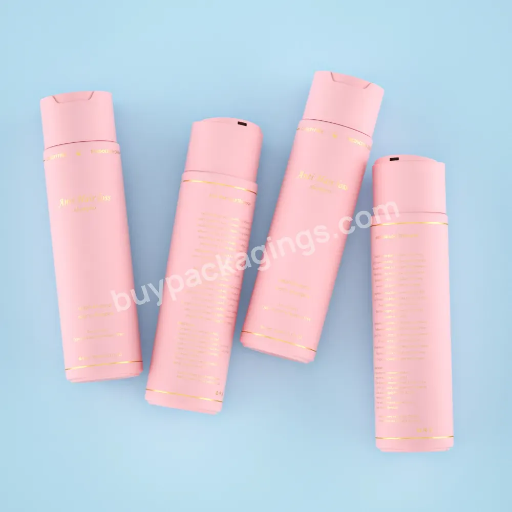 Recyclable Hair Gel Lotion Toner Packaging 300ml Flat Shoulder Cylinder Shampoo Plastic Bottles With Press Disc Top Cap - Buy Shampoo Bottle,Press Disc Top Cap,Cylinder Plastic Bottle.