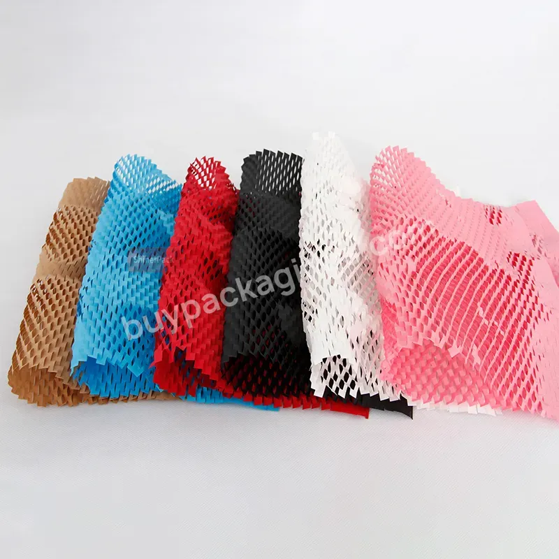Recyclable Honeycomb Roll Air Cushioning Wrap Paper Sleeve Rolls To Bubble Film Cushioning