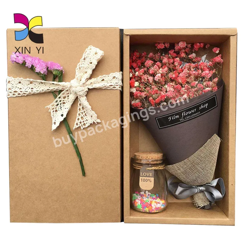 Recyclable Kraft Paper Bouquet Preserved Flower Box With Custom Logo - Buy Preserved Flower Box,Cardboard Box Packaging,Recycled Cardboard Box Packaging.