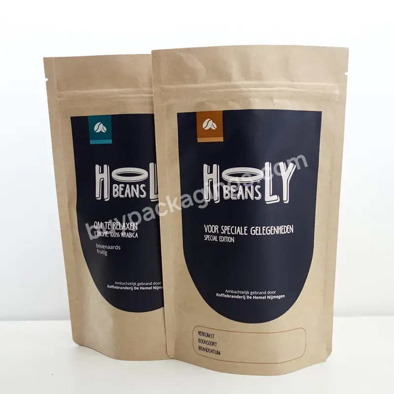Recyclable Kraft Paper Resealable Food Packaging Bags Custom Printed Mylar Stand Up Pouch With Zipper - Buy Paper Stand Up Pouch With Zipper,Custom Logo Stand Up Barrier Pouches With Zip,Wholesale Natural Brown Kraft Zipper Stand Up Pouches For Food.