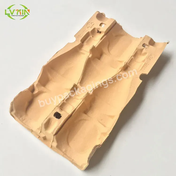 Recyclable Paper Pulp Wine Bottle Tray,Factory Price Three Red Wine Inner Tray - Buy Wine Pulp Packaging,Wine Bottle Packaging Tray,Wine Pulp Tray.