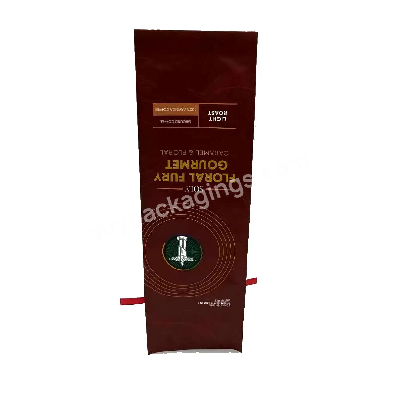 Recycle 250g 500g 1000g 2kg Custom Printed Eight Side Seal Flat Bottom Coffee Beans Packaging Bags With Valve And Zipper