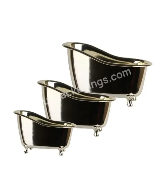 Recycle Mini Bathtub Gold Cosmetic Package - Buy Mini Bathtub,Bathtub Container For Gift,Gold Mini Bathtub.
