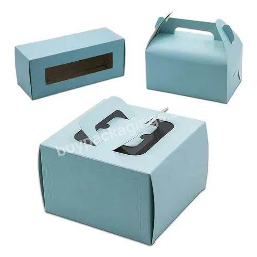 Recycled Bakery Cake Container Cake Packaging Box With Handle - Buy Cake Packaging Box With Handle,Bakery Boxes,Food Packaging Boxes.