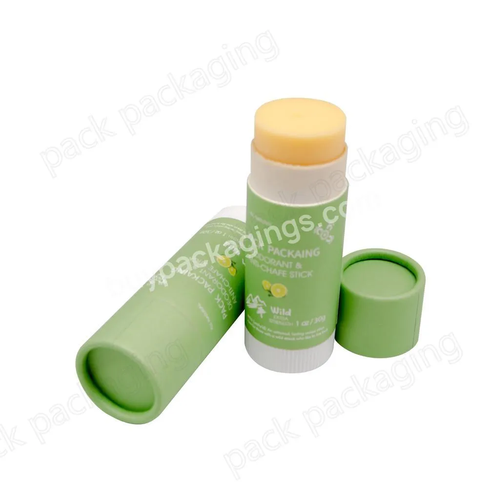 Recycled eco friendly deodorant balm tubes 1oz 30ml cardboard containers cosmetic twist up paper tube