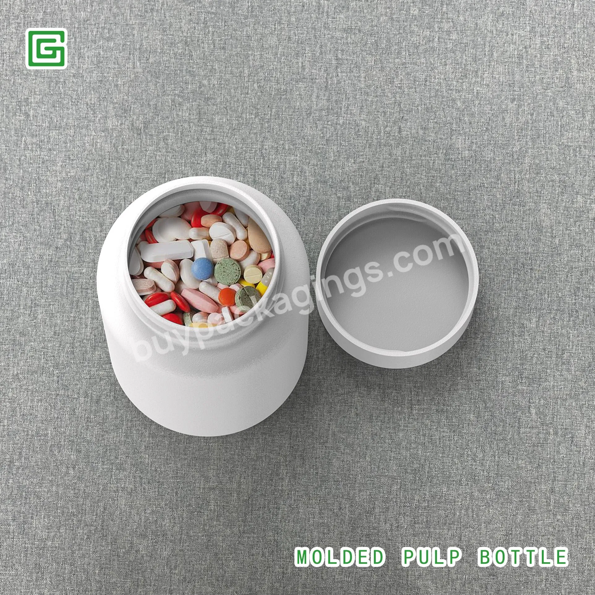 Recycled Wholesale Custom Foil Stamping Molded Paper Fiber Cosmetics Box And Bottle Packaging - Buy Paper Milk Bottle,Custom Paper Tube Dropper Bottle,Paper Bottle.