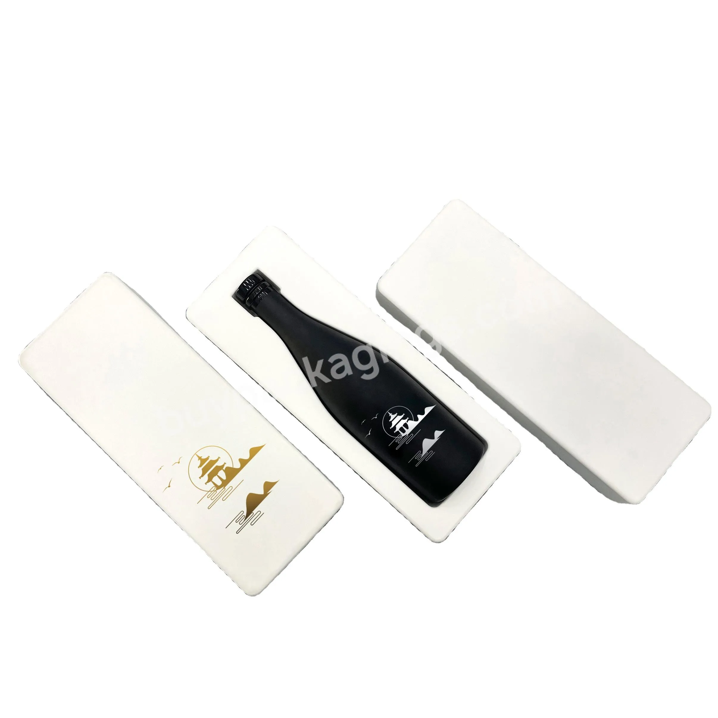Recycled Wholesale Custom Foil Stamping Molded Paper Fiber Wine Box Packaging With Insert Tray