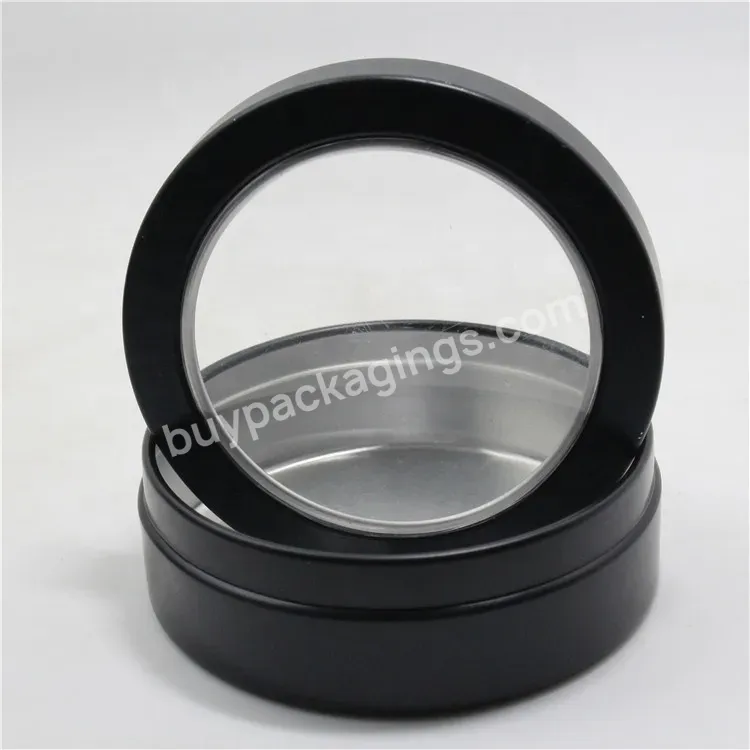 Refillable Aluminum Tin Jar 60ml 100ml Containers Black Top Screw Lid Round Tin Container Bottle For Cosmetic Lip Balm Cream - Buy Hair Wax Metal Jar,Sleek Aluminum Can,Aluminum Empty Can.