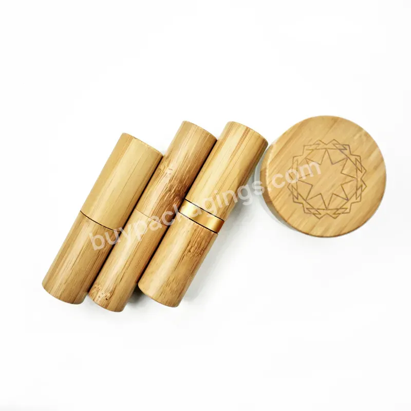 Refillable Bamboo Lip Balm Container Natural Bamboo Cosmetic Packaging Empty Lip Gloss Lipstick Tube With Logo - Buy Bamboo Lipstick Tube Wholesale Bamboo Lipstick Container,Lip Balm Container Twist Lock Telescopic Plastic Tube,Lipstick Tube Natural