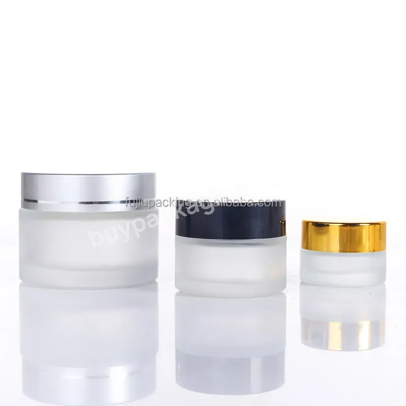 Refillable Empty Glass Cosmetic Container Frosted Glass Cream Jar 5g 10g 15g 30g 50g 100g For Cream Lotion - Buy Refillable Empty Glass Cosmetic Matte Black Cream Jar,Cosmetic Container Frosted Glass Cream Jar,Matte Glass Cream Jar For Cream Lotion.