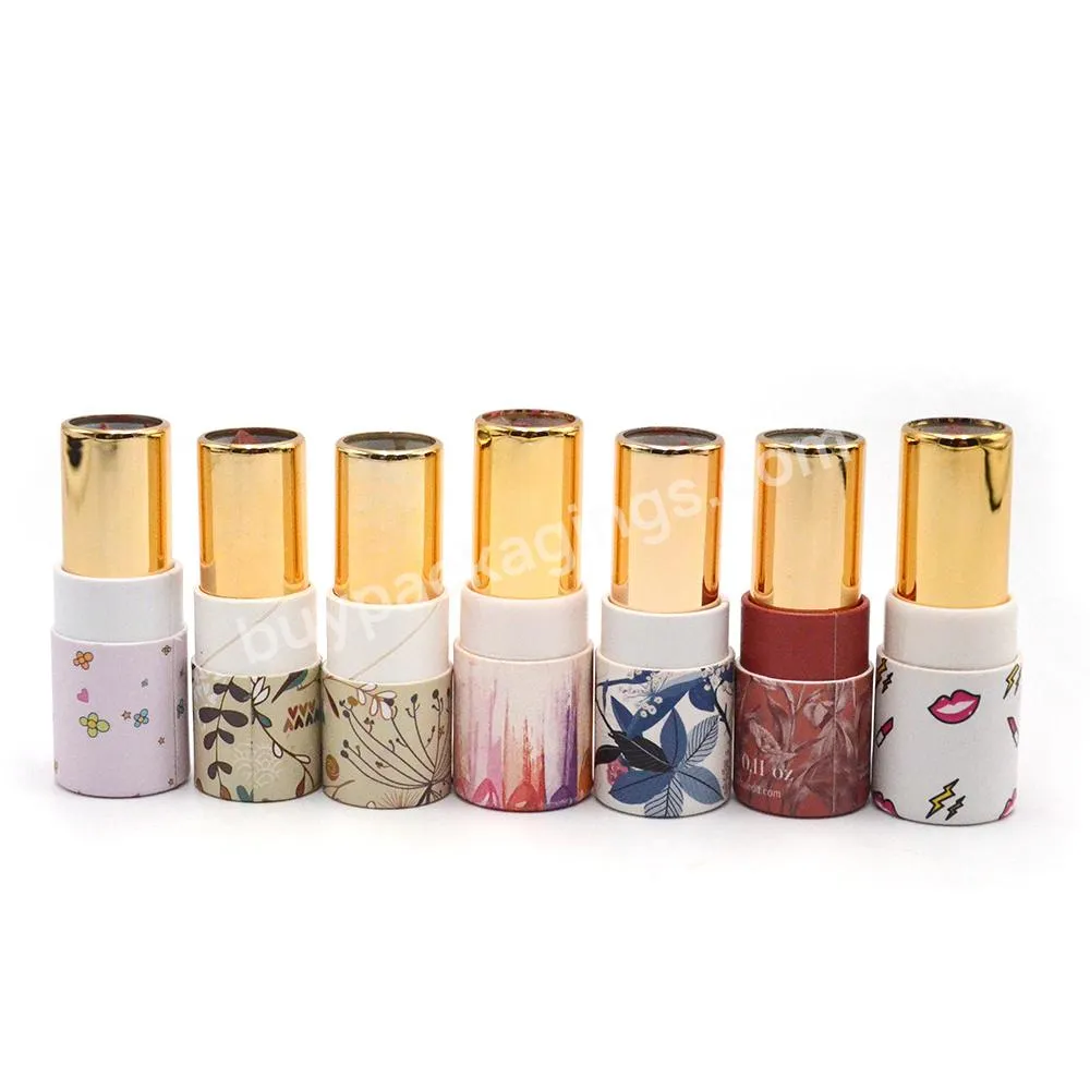 Refillable Lip Balm paper tubes packaging round empty lipstick cardboard tube containers