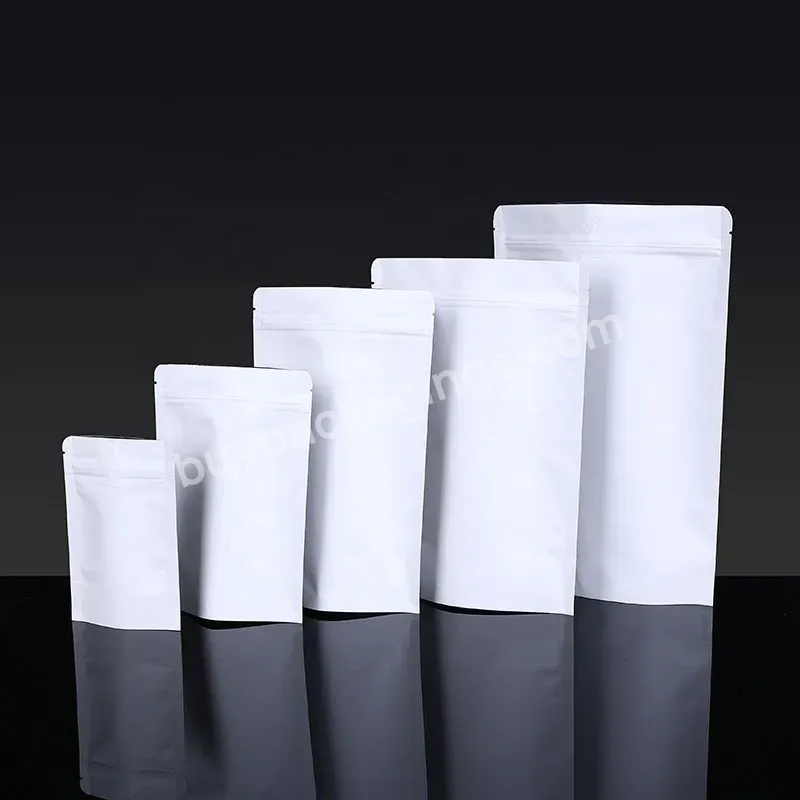 Resealable Custom Zipper Top No Printing Plastic Food Packaging Heat Sealable Vmpet White Kraft Paper Bag - Buy White Paper Bag,Paper Bags White,White Kraft Paper Bag.