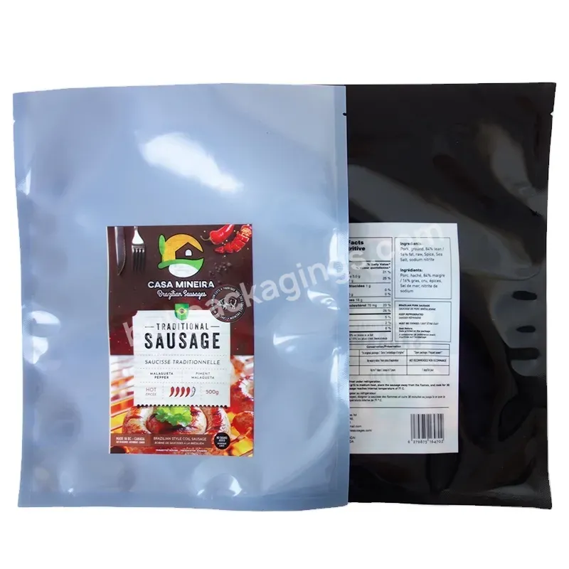 Resealable Glossy Plastic Edibles Packaging Bag Custom Design Pouch Packing Sausage Vacuum Seal Bags - Buy Vacuum Seal Bags,Edible Packaging,Vacuum Bags Food.